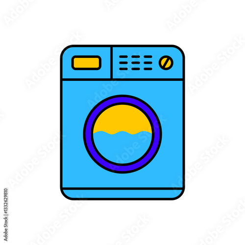 Washing Machine Icon. Washing Machine Vector Icon in line style design. Washing Machine Symbol. Vector illustration.