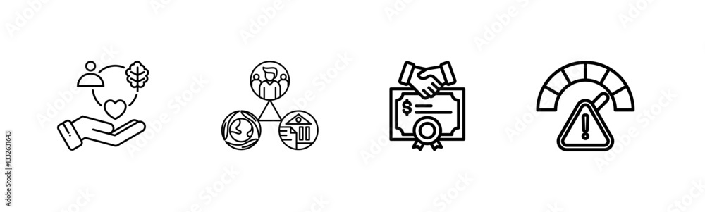 Impact Investing icons Set Impact Investing icons Set