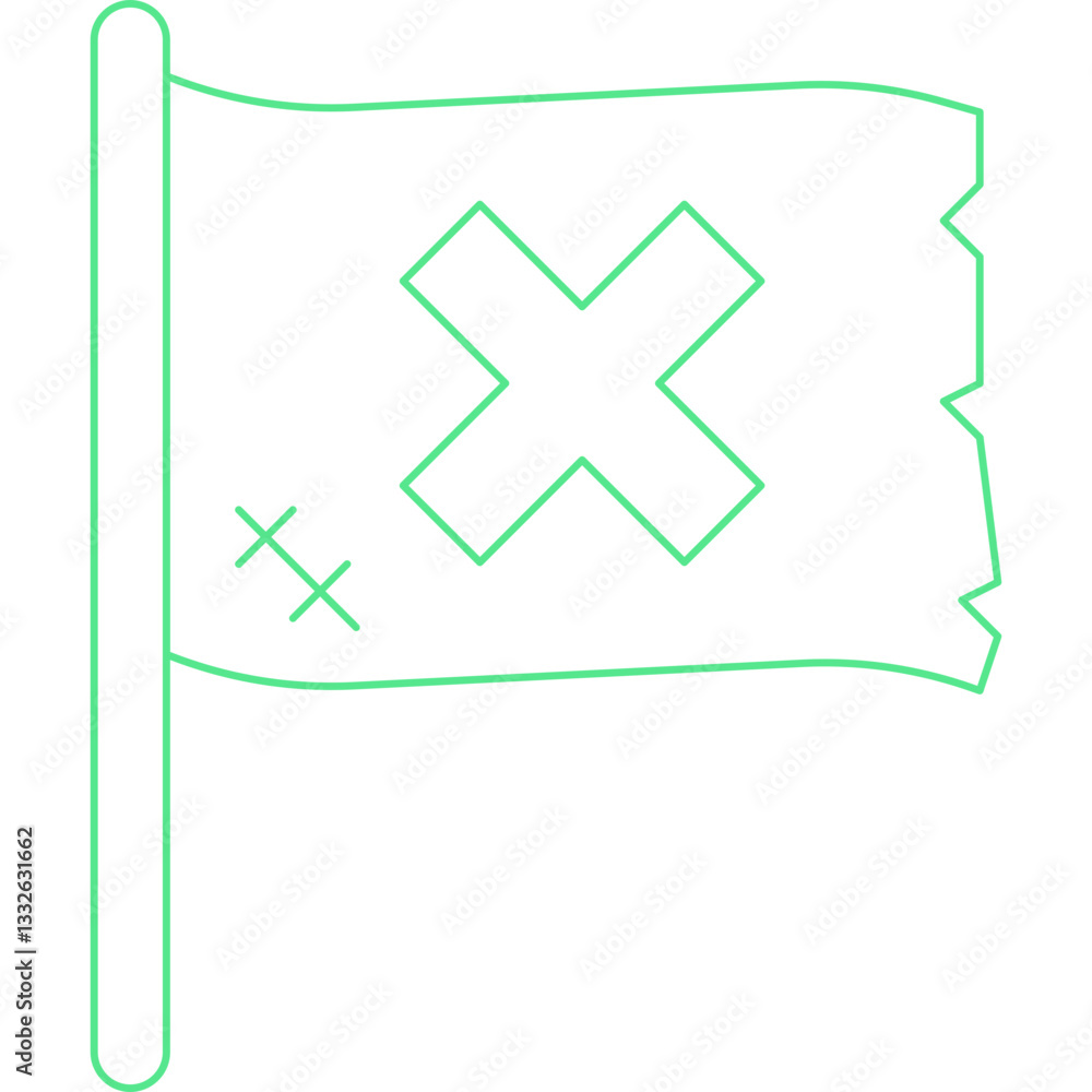 Obraz premium Pirate Flag I icon single vector illustration