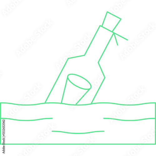 Bottle in Water icon single vector illustration
