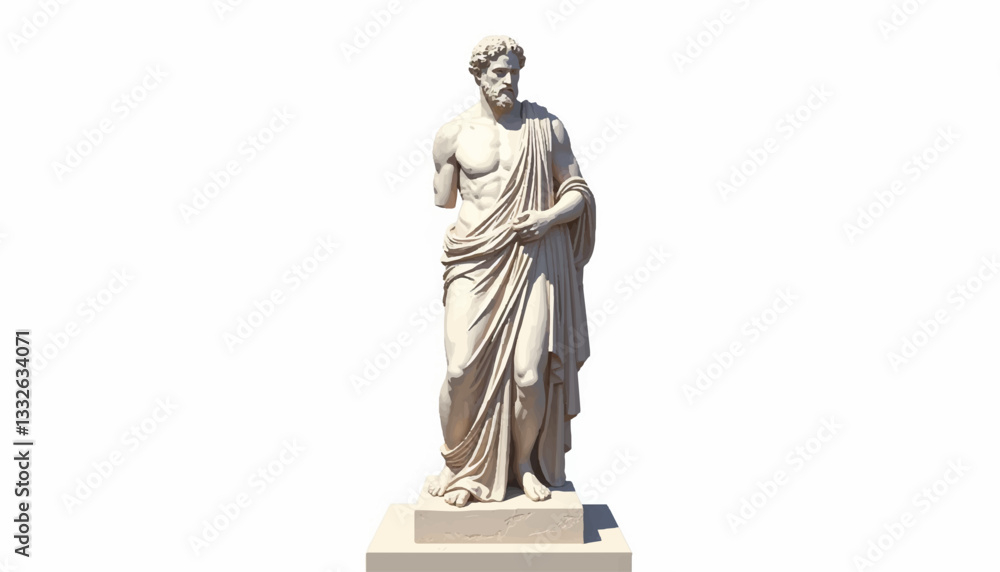 Fototapeta premium Ancient Greek statue in museum light, timeless elegance