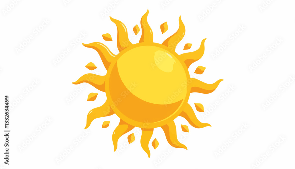 Vibrant sun illustration radiating geometric patterns, summer warmth Vibrant sun illustration radiating geometric patterns, summer warmth