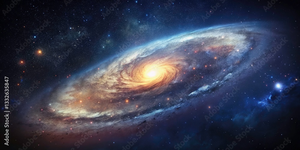 Fototapeta premium Cosmic Silhouette: Galaxy Silhouette, Starry Night, Universe Photography, Space Background, Celestial Silhouette