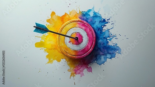 Colorful Target Hit, Success Concept