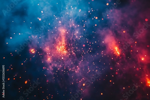 Pink and Blue Cosmic Glitter Explosion Texture