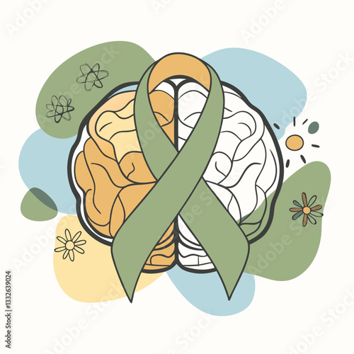 Mental health awareness day vector illustration icon elements symbols