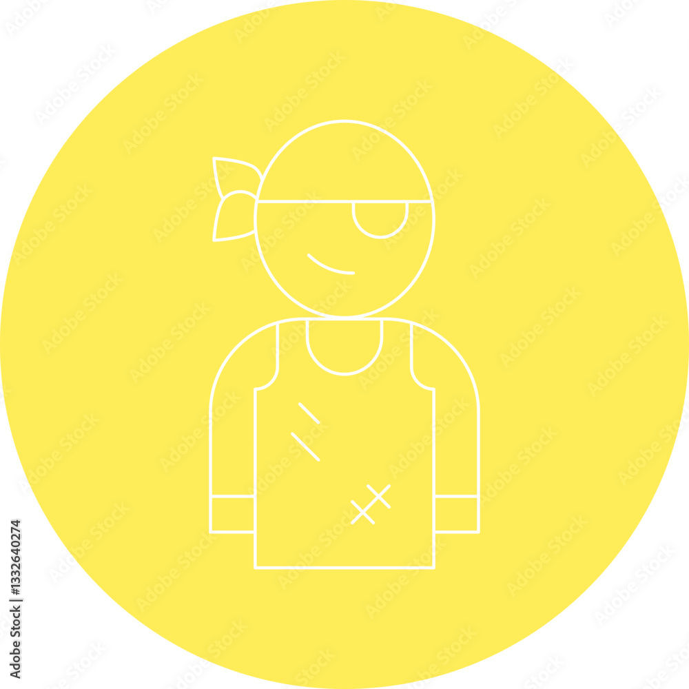 Male Pirate icon single vector illustration Male Pirate icon single vector illustration