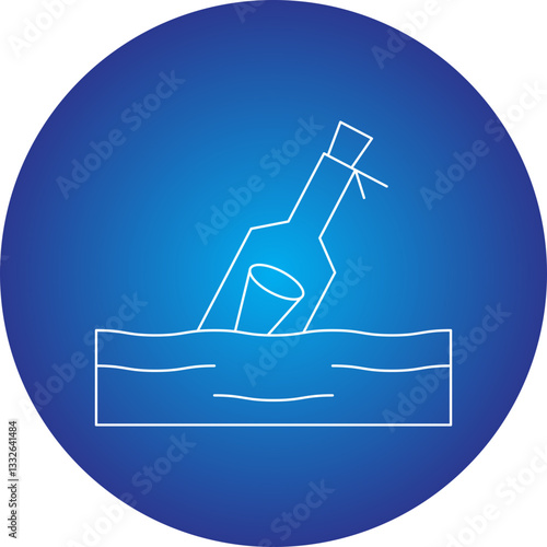 Bottle in Water icon single vector illustration