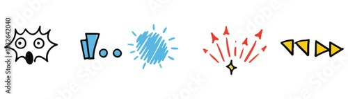Line movement comic element sparkling details and expressive icons bring an extra layer of excitement and highlight key moments in your artwork