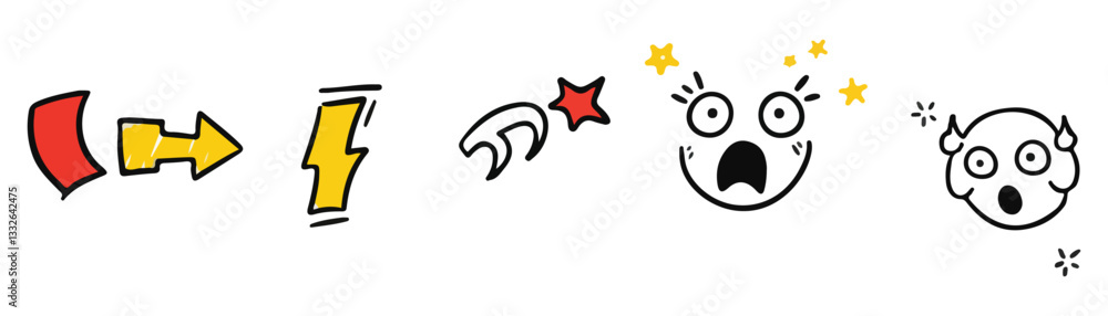 Obraz premium Line movement comic element these cartoon-style marks and effects add emotion and impact, making illustrations more lively and engaging.