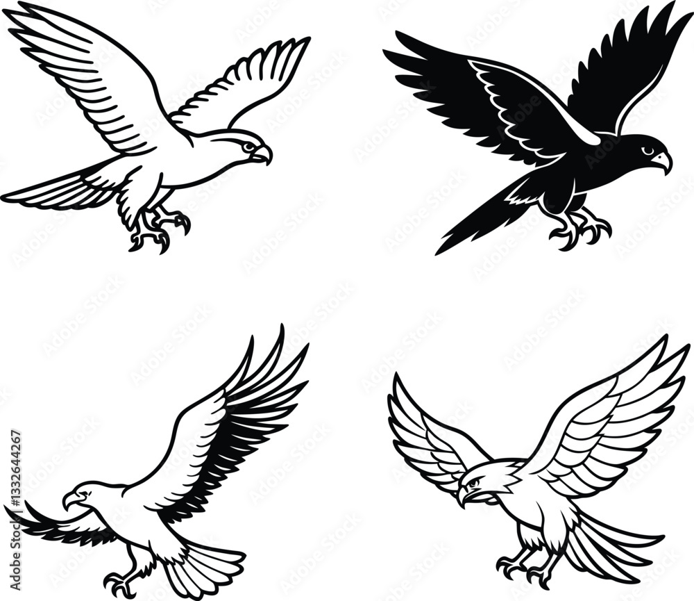 Fototapeta premium vector illustration of an eagle