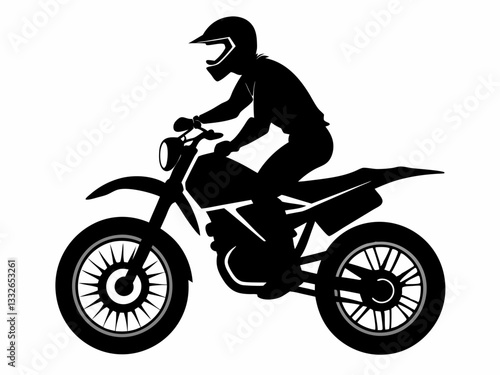 Motocross jump silhouette vector