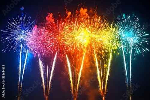 Rainbow Fireworks Night Show Display