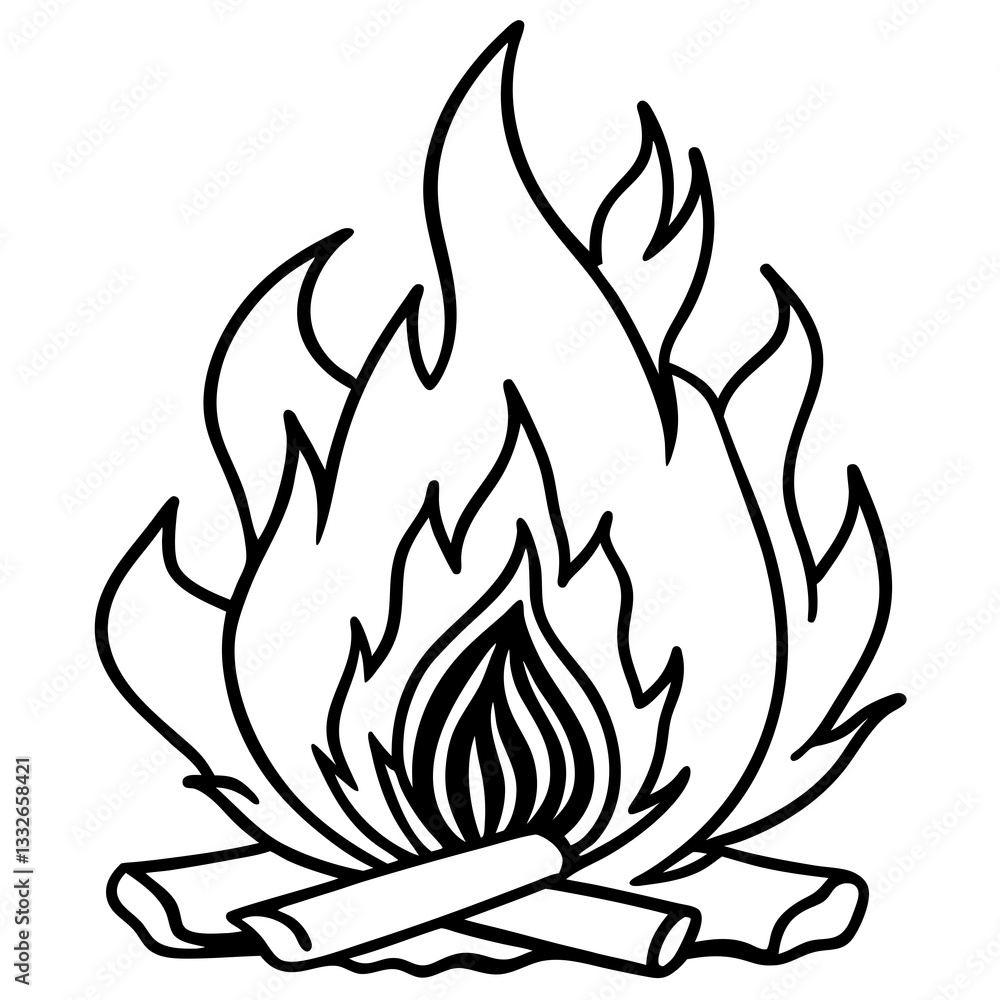 Simple Campfire Icon Design Simple Campfire Icon Design