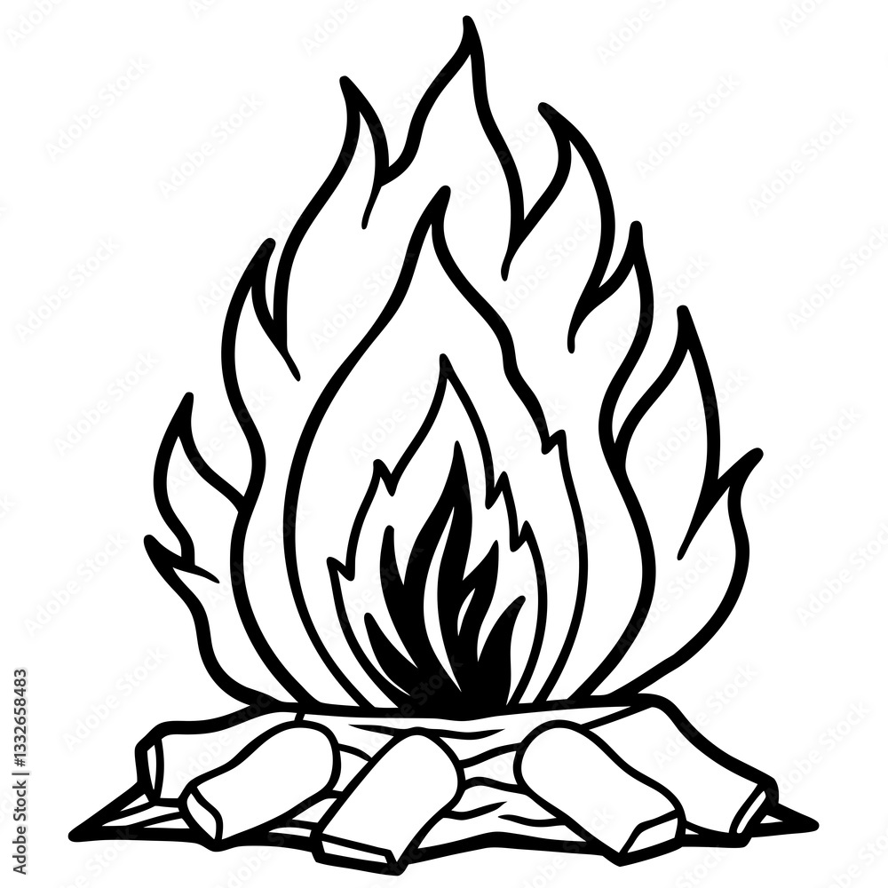 Simple Campfire Icon Design Simple Campfire Icon Design