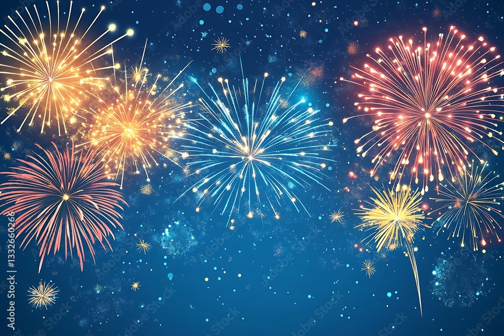 Spectacular Fireworks Night Celebration Background1