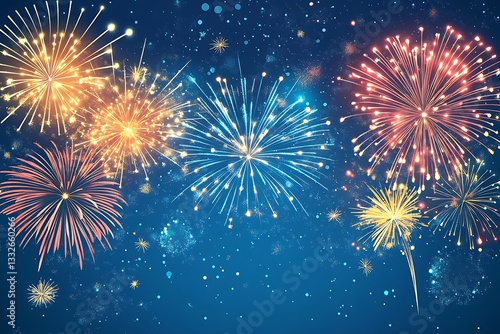 Obraz na płótnie Spectacular Fireworks Night Celebration Background1 w salonie