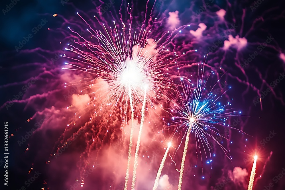 Spectacular Fireworks Night Sky Background1