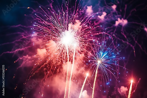 Spectacular Fireworks Night Sky Background1
