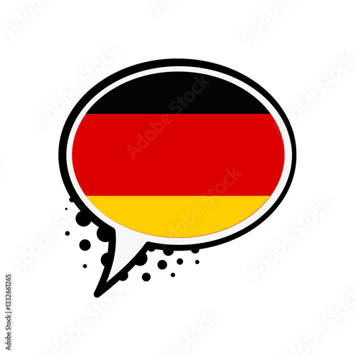 German, speaking German, translation - vector illustration	