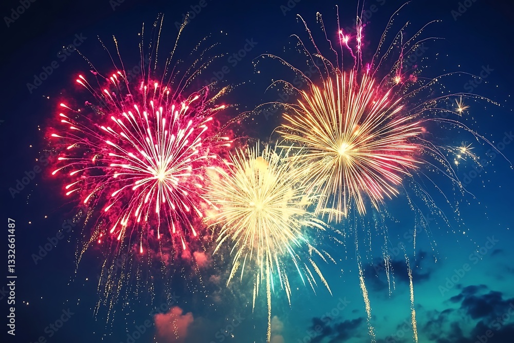Spectacular Fireworks Night Sky Celebration