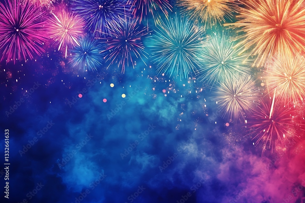Spectacular Fireworks Night Sky Design