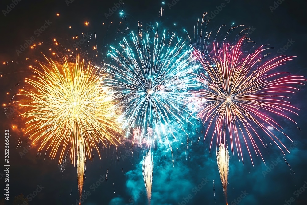 Summer Festival Fireworks Display Background