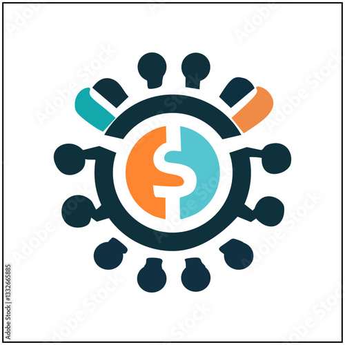 Modern business and finance icons, featuring charts, people, and money elements. Ideal for corporate branding, marketing, and presentations.