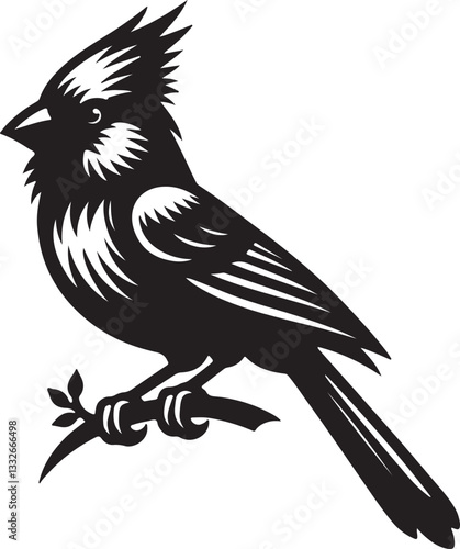Simple Cardinal Bird Silhouette Vector Collection