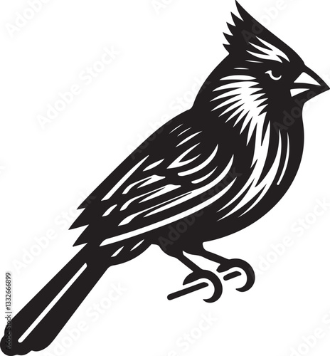Cardinal Silhouette Vector Illustration