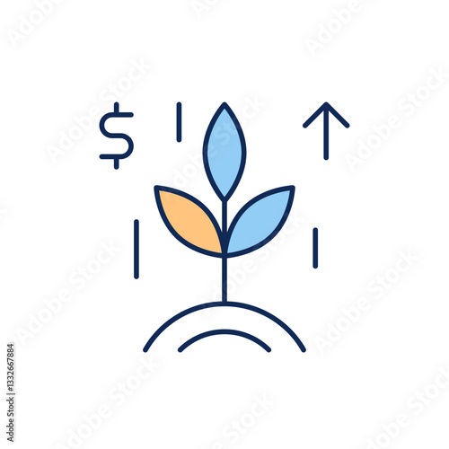 Investment Growth Icon for Retirement Funds.