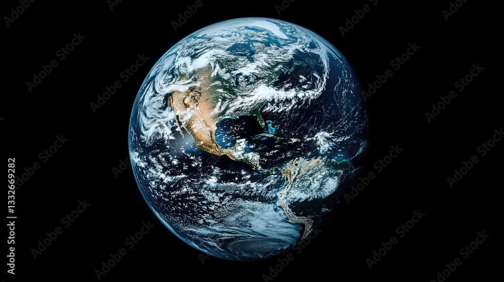 A high-definition image of Earth as seen from space, showing detailed continents with visible mountain ranges A high-definition image of Earth as seen from space, showing detailed continents with visible mountain ranges