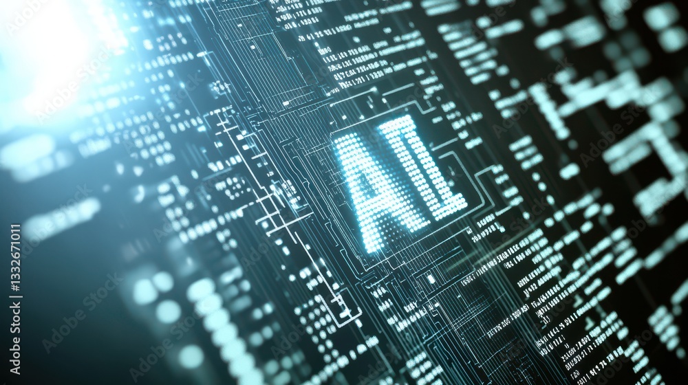 An eye-catching depiction of the word 'AI' illuminated against a backdrop of a circuit board, representing the rise of artificial intelligence in modern technology and society. An eye-catching depiction of the word 'AI' illuminated against a backdrop of a circuit board, representing the rise of artificial intelligence in modern technology and society.