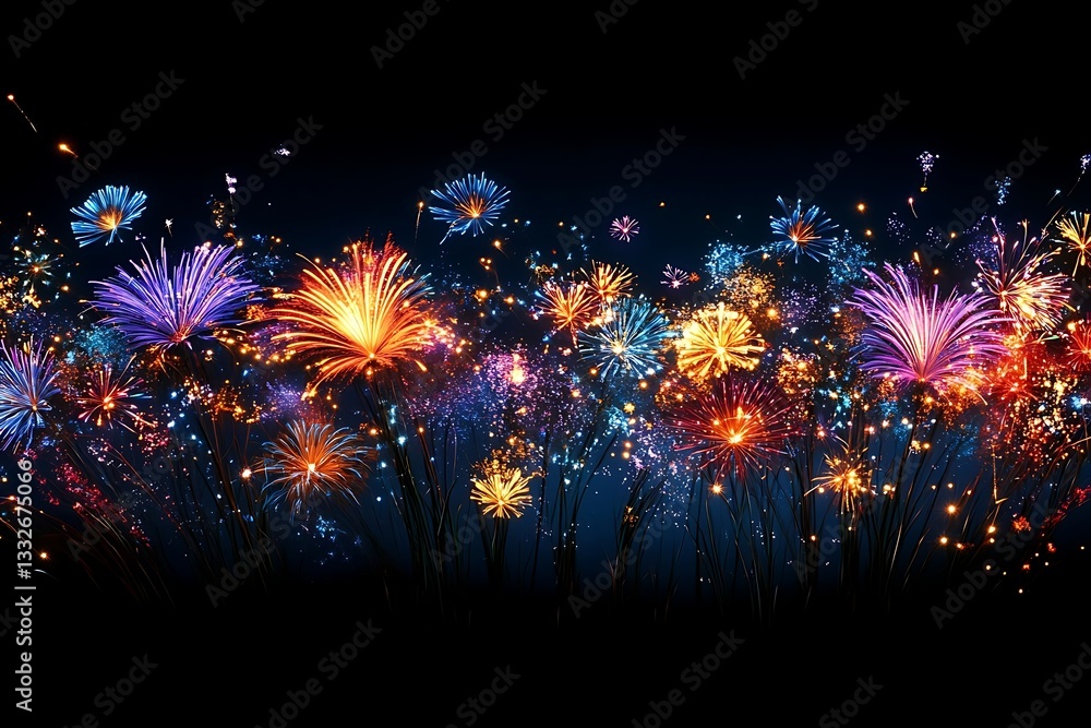 Vibrant Pink Fireworks Celebration Background