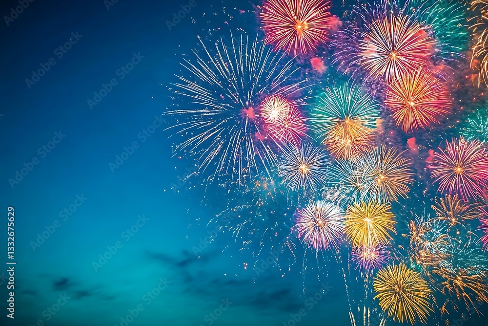 Vibrant Summer Fireworks Explosion Background