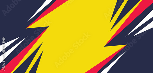 Abstract sporty colorful background with jagged arrow line pattern and with some copy space area