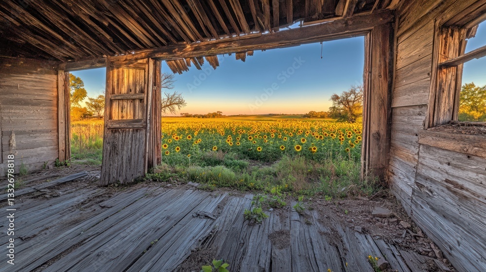 Sunflowers Through a Broken Barn Sunflowers Through a Broken Barn