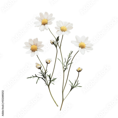 Wallpaper Mural Delicate chamomile blooms arranged gracefully on a clean transparent surface, Delicate chamomile blooms isolated on a clean transparent background, perfect for s ands Torontodigital.ca
