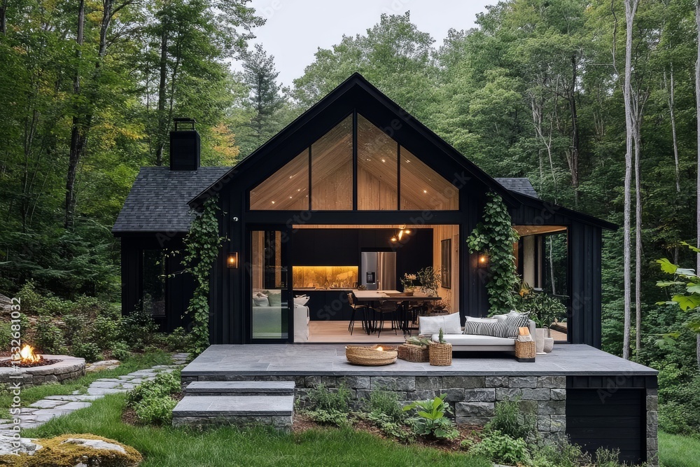 **Relaxing Nighttime Haven: A Verdant Garden House with Soft Lighting** **Relaxing Nighttime Haven: A Verdant Garden House with Soft Lighting**