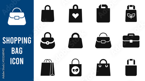 Shopping Bag Icon Set.