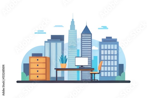 vector illustration of city buildings
