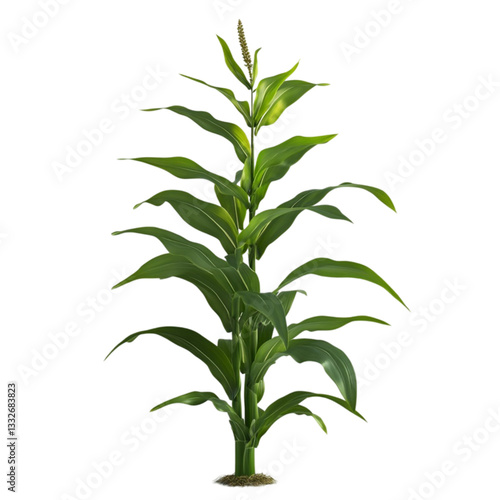 Lush green sorghum plant thriving vibrant life force nature's bounty