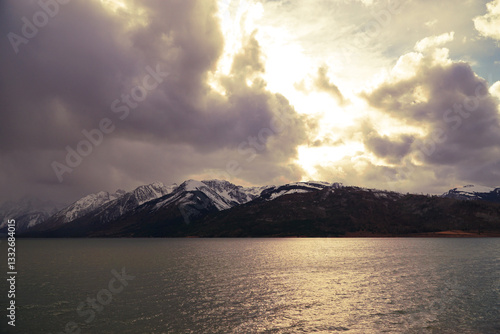 sunset over lake