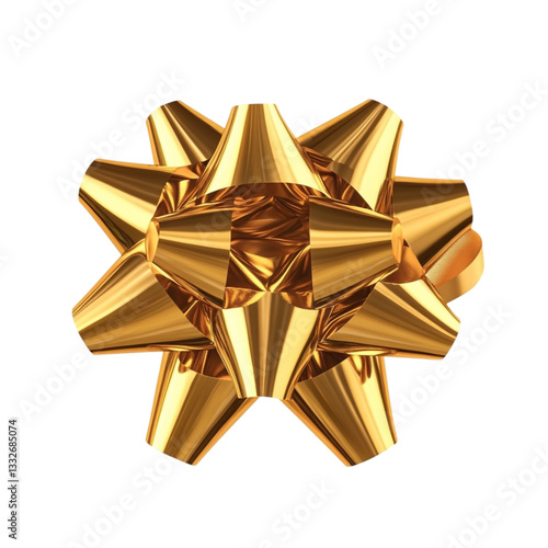 A Gold Bow Gleaming Luxuriously Festive and Elegant