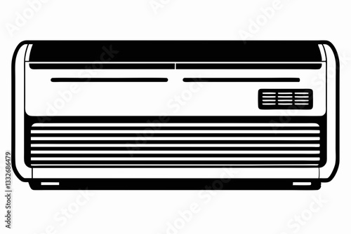 air conditioner line art silhouette vector illustration