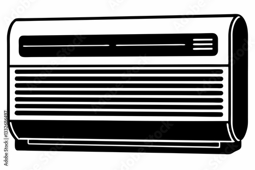 air conditioner line art silhouette vector illustration