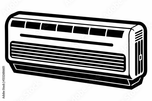 air conditioner line art silhouette vector illustration