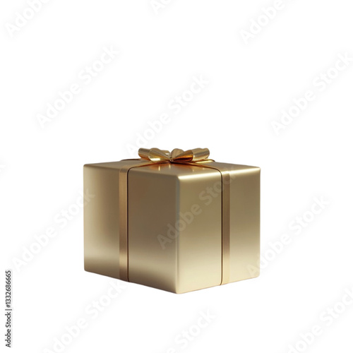 A Golden Gift Box Gleaming Beautifully Awaiting Unwrapping Excitement and Joy,