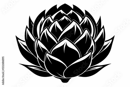 artichoke line art silhouette vector illustration
