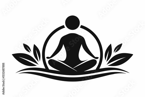 body massage icon logo line art silhouette vector illustration